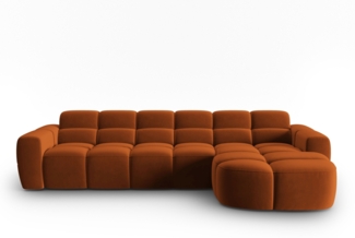Micadoni Ecksofa Lisa 4-Sitzer Rechts Samt Casino Terrakotta