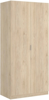 Dmora Kleiderschrank 2 Türen Artu, Kleiderbügel für Schlafzimmer, Mehrzweckschrank, 81x52h184 cm, Eiche