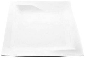 Servierteller 2 teilig aus Porzellan quadratische Schale in Weiß Serviceteller