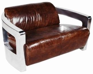 Mars 2-Sitzer Sofa Rindsleder Vintage Cigar