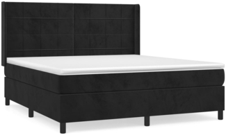 vidaXL Boxspringbett mit Matratze Schwarz 160x200 cm Samt 3132689