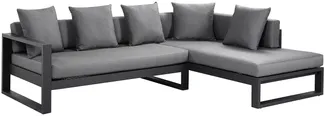 Vente-unique - Garten-Ecksofa - Aluminium - Anthrazit - MOLOKAI von MYLIA, links