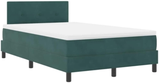 vidaXL Boxspringbett mit Matratze Dunkelgrün 120 x 190 cm Samt 3342641