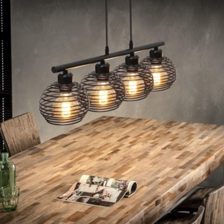 ZMH Pendelleuchte esstisch Hängelampe Schwarz: Esstischlampe Vintage Esszimmerlampe Retro E27 Hängeleuchte Küche aus Metall Industrial Pendellampe für Wohnzimmer Esszimmer - Ohne Leuchtmittel