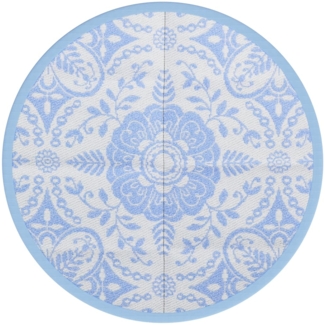 vidaXL Outdoor-Teppich ARAKIL Baby Blau Ø120 cm PP 368498