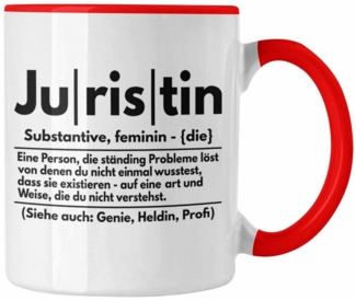 Trendation Tasse Trendation - Juristin Tasse Geschenk Anwalt Jura Studentin Examen Gesc