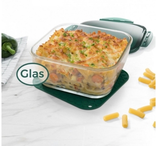 Genius Auflaufform Nicer Dicer Chef Glasschüssel, backofengeeignet bis 250 Grad und gefriergeeignet bis -18 Grad