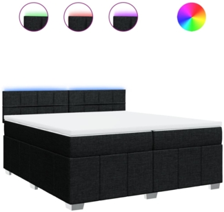 vidaXL Boxspringbett mit Matratze Schwarz 200x200 cm Stoff 3289477