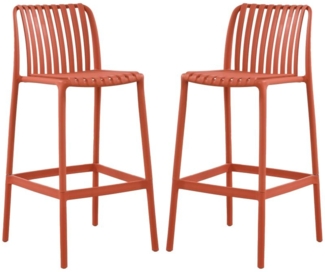 Vente-unique - Gartenhochstuhl stapelbar 2er-Set - Polypropylen - Rot - SESEH von MYLIA