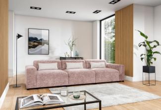 Bigsofa Designersofa Sofa ROMY 4-Sitzer in Stoff Enjoy Me Rosa