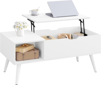 Woltu Couchtisch (1-St), Verstecktes Fach unter der Tischplatte, Anhebbare tischplatte