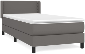 vidaXL Boxspringbett mit Matratze Grau 90x190 cm Kunstleder 3130695