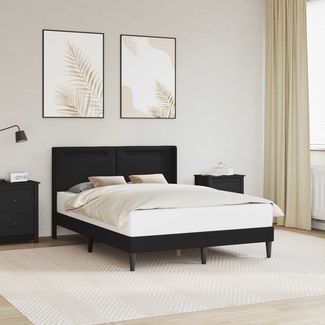 vidaXL Bettrahmen mit LED-Lichtleisten Schwarz 140x190 cm Kunstleder 42027979