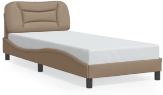 vidaXL Bettgestell ohne Matratze "Hvar" Cappuccino-Braun 90x190 cm Kunstleder 3207971