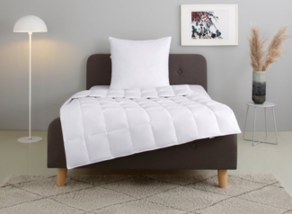 my home Federbettdecke + Kopfkissen Irah Bettdecke 135x200 cm, 155x220 cm, Bezug: 100% Baumwolle, Set mit Kissen 80x80 cm, Sommer, Winter, Made in Germany