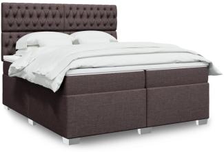 vidaXL Boxspringbett mit Matratze Dunkelbraun 200x200 cm Stoff 3292905