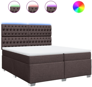 vidaXL Boxspringbett mit Matratze Dunkelbraun 200x200 cm Stoff 3292905