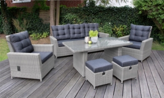 Aluminium Gartenmöbel Dininglounge Asti 6-teilig grau