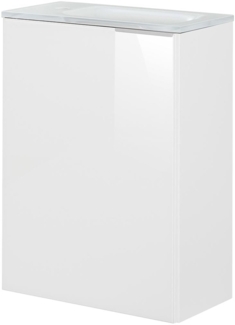 Fackelmann SBC KARA Gäste WC Set 3-teilig 45 cm, Weiß, links, Glas Weiß