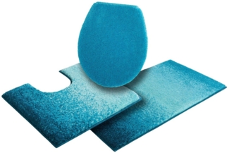 Grund Badematte Mistral, Höhe 20 mm, rutschhemmend beschichtet, fußbodenheizungsgeeignet, Kunstfaser, rechteckig, 3-tlg. Stand-WC Set, meliertes Design, Ombré-Look, auch als 3 teiliges Set, Made in Europe