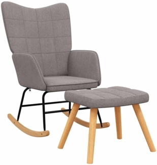 vidaXL Schaukelstuhl mit Hocker Stoff Taupe 328027