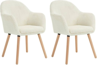 Woltu Esszimmerstuhl (2 St), Esszimmerstuhl, mit Armlehnen, aus Cord