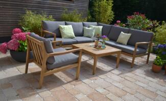 Accacia Echtholz Ecklounge Manchester + 1 Sessel Manchester