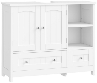 Homfa Waschbeckenunterschrank Unterschrank Badezimmerschrank mit 2 Schubladen und 2 Türen, Breite 80 cm, freistehend