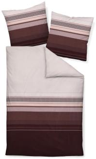 Janine J.D. Mako-Satin Bettwäsche 135x200 Streifen mauve rosenholz 87058-01