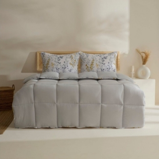 Karaca Bettwäsche Karaca Leaf Graues Doppel Comforter Bettdecke Set 200x200+2 x 50 x 70