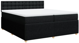 vidaXL Boxspringbett mit Matratze Schwarz 200x200 cm Stoff 3287579