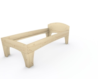 Holzbett (Fichte) "Rosi" 100 x 220 cm 58 cm mit Kopfteil Massivholzbett Bett