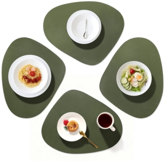 Fanttik Platzset Tischset Tischmatte Kunstleder, abwischbar wasserdicht Anti-Rutsch, (Set, 4 Untersetzer), ideal als Untersetzeroder Dekoration, fùrden Innen- und AuBenbereich