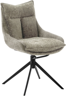 2er Set Esszimmerstuhl Parker, 360° drehbar - Cappuccino / Schwarz