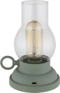 GLOBO LIGHTING LED Tischleuchte PETRO, Dimmer, Dimmfunktion, Ein-/Ausschalter, mehrere Helligkeitsstufen, LED fest integriert, Warmweiß, Akkutischleuchte, mobile Leuchte, Petroleumlampen-Design