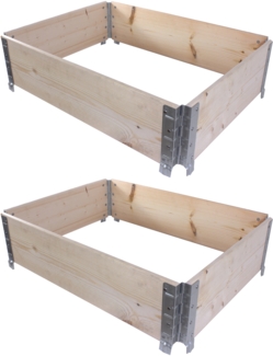 BigDean 2x Palettenrahmen für Hochbeet 80 x 60 x 20 cm = halbe Europalette - Holzrahmen faltbar, steckbar & stapelbar - ideal für Pflanzen, Blumen, Obst, Gemüse & Kräuter