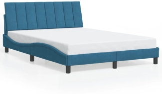 vidaXL Bettgestell ohne Matratze "Hanko" Blau 140x190 cm Samt 3207847
