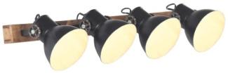 vidaXL Wandlampe Industriestil Schwarz 90x25 cm E27 320511