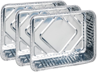 QuickPack Auflaufform Auflaufform 3er Aluminium eckig 20 x15 x4cm, Aluminium, (3-St), Alu Schale Grillschale Auflaufform Grillform Gratinform