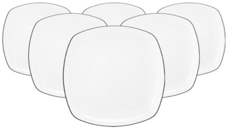 Seltmann Weiden Lido Black Line Frühstücksteller eckig ø 20 cm 6er Set - DS