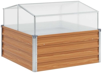 vidaXL Gartenpflanzer mit Gewächshaus Hellbraun 100 x 100 x 77 cm 42017372
