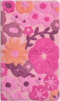 Next Badematte Badematter mit Blumen-Print aus 100 % Baumwolle, Höhe 80 mm, Baumwolle