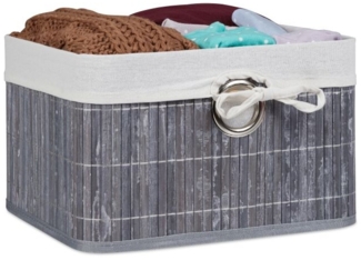 3 x Aufbewahrungskorb Bambus grau