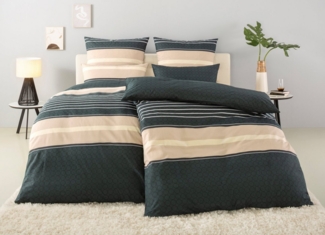 my home Bettwäsche Circle, Polycotton, 2 teilig, Bettwäsche aus Baumwolle mit Streifen-Design, moderne Bettwäsche
