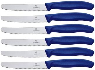 Victorinox | Swiss Classic Tafelmesser-Set | 6-teilig | elegante blaue Griffe | rostfreier Edelstahl | ergonomisches Design | ideal für den Alltag | robust & spülmaschinengeeignet