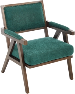 LVHOM Loungesessel mit Armlehne, Polstersessel aus Linen, Massivholzgestell, für Wohnzimmer, Büro, Schlafzimmer, Grün