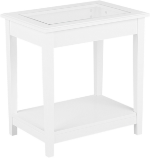 Beistelltisch weiß Glas rechteckig 40x57 cm ATTU