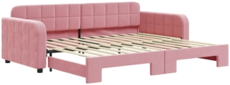 vidaXL Tagesbett Ausziehbar Rosa 90x200 cm Samt 3196932