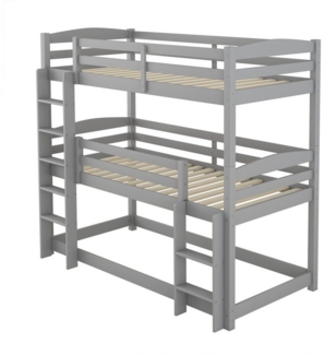 autolock Kinderbett Hochbett,Single-Size-Holz-Dreier-Etagenbett für Kinder,90*200cm