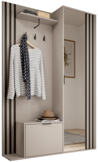 Compleo Garderoben-Set mit Spiegel, Flur Set, (Kleiderbügel, Schuhregal, Schrank), Breite: 131 cm